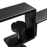 Support de casque à pince en métal avec revêtement noir personnalisé pour bureau