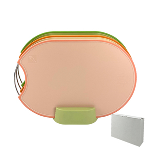 Juego de 3 Tablas de Cortar de Plástico Libres de BPA con Mango de Acero Inoxidable, Tablas de Cocina con Base de Almacenamiento - Product Image 1
