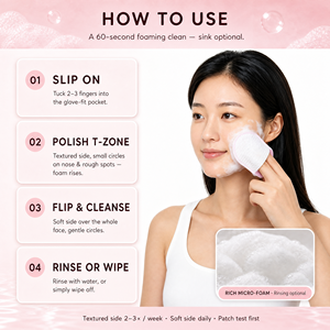 Almohadillas Limpiadoras Faciales OEM Personalizadas con Flor <span class=keywords><strong>de</strong></span> Cerezo y Centella Panthenol, Doble Cara, Espumosas, Calmantes, para <span class=keywords><strong>un</strong></span> Aspecto Radiante, Productos <span class=keywords><strong>de</strong></span> Belleza para el Cuidado Facial - Product Image 6