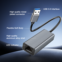 Adaptateur Ethernet USB 3.0 RJ45 LAN, dongle réseau, 10/100/1000 Mbps, Plug & Play, sans pilote, boîtier externe en alliage d'aluminium pour ordinateur portable