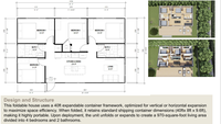 Villa Modulaire Préfabriquée Moderne de Luxe en Acier, Maison Conteneur avec Isolation Thermique Certifiée Sécurité, 2 Chambres, 470 pieds carrés, Jardin