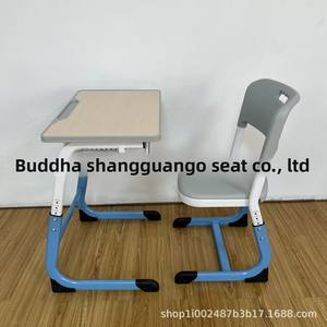 Silla <span class=keywords><strong>de</strong></span> Escritorio Individual Ajustable Directo <span class=keywords><strong>de</strong></span> Fábrica para Estudiantes <span class=keywords><strong>de</strong></span> Primaria y Secundaria, Escritorio <span class=keywords><strong>de</strong></span> Plástico Tipo C para Tutorías, Metálico - Product Image 4