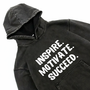 Ropa informal con lavado ácido, jersey para hombre, sudaderas de manga larga, sudaderas negras de algodón 100%, logotipo serigrafiado, colección de invierno - Product Image 1