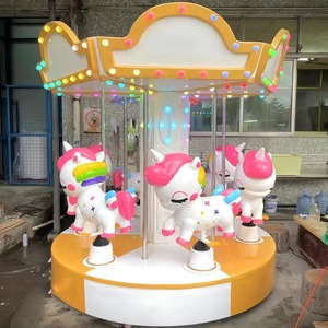 Công viên giải trí ngoài trời quay ngựa Máy trò chơi Carousel thiết bị giải trí hoạt động bằng đồng xu cho trẻ em - Product Image 2