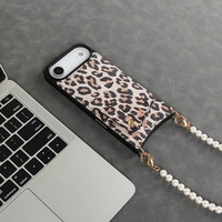Étui de téléphone portable en cuir véritable à imprimé léopard, personnalisé, de luxe, portable, avec fente pour cartes, portefeuille pour iPhone