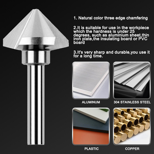 Songqi 3 sáo HSS <span class=keywords><strong>chamfer</strong></span> khoan bit cho gỗ & kim loại mịn countersinking & deburring công cụ - Product Image 5