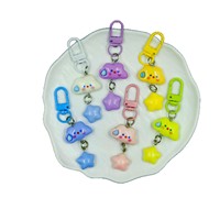 505 Porte-clés et pendentif de sac avec nuages amusants et mignons à expression sans parole, style Ins, pour fille, avec boucle de suspension en forme de haricot