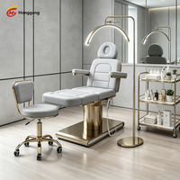 Table de soin électrique réglable à 3 moteurs en acier inoxydable moderne de luxe, lit de soin esthétique pour les cils