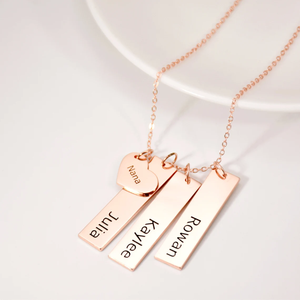 Offres Spéciales Personnalisation Nom Gravé Collier Coeur Charme Bar Personnalisé Pendentif En Acier Inoxydable Or Gravure Bijoux Cadeaux - Product Image 6