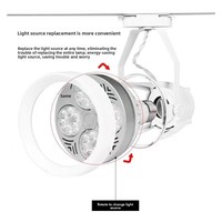 Projecteur LED sur rail Par 30 E27 avec puces COB, corps en aluminium, 35W, économie d'énergie, super lumineux, température de couleur 3000-6500K