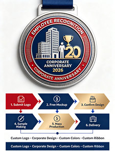 Médailles de reconnaissance personnalisées pour les employés, récompenses d'anniversaire d'entreprise, médaillon en métal avec logo personnalisé, fabricant professionnel - Product Image 5