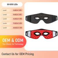 Lunettes de massage à LED 510K pour thérapie photonique avec lumière rouge (660nm 850nm) en silicone pour le traitement des cernes