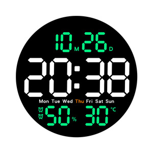 Large Digital Wall <b>Clock</b> Remote with Jumping Seconds Big <b>LED</b> Display with Temperature Humidity Display for Living Room - Product Image 3