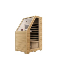 Sauna Inframerah Mini Modern untuk Satu Orang, Sauna Kering untuk Kesehatan di Rumah dengan Pemanas Listrik, Pasokan Pabrik Kayu Hemlock untuk Penggunaan di Kamar Tidur