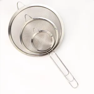 Stainless Steel Fine Mesh Strainers Sieve Colanders and Flour Sifter with Long Handle