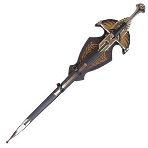 Épée Narsil authentique du <span class=keywords><strong>Seigneur</strong></span> <span class=keywords><strong>des</strong></span> <span class=keywords><strong>Anneaux</strong></span> (LOTR) de 129 cm, lame en acier 440ss, <span class=keywords><strong>réplique</strong></span> réelle de l'épée d'Aragorn Anduril. - Product Image 1