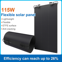 Nouveau design 115W anti-fissure HPBC ETFE IP67 étanche panneau solaire Flexible noir pour la maison balcon et bateau Stock d'expédition rapide