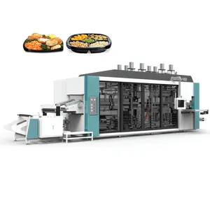 Full Automatic Multi Stations Biodegradable Plastic Food Container Thermoforming Machine