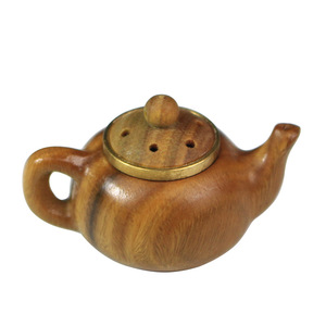 Pendentif théière en bois de santal, mini ornement sculpté en bois, porte-clés, décoration DIY, cadeau - Product Image 5