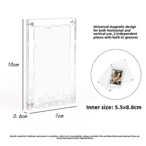 Nouveau design, support <span class=keywords><strong>photo</strong></span> <span class=keywords><strong>Instax</strong></span> magnétique transparent en acrylique de 3 pouces, motif mignon imprimé, écologique, décoratif - Product Image 2