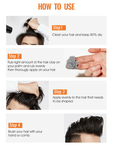 Argile coiffante pour cheveux à tenue forte personnalisée, fini mat pour hommes, tenue longue durée, aspect naturel pour les cheveux bouclés - Product Image 4