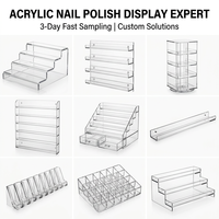 Étagère murale à 6 niveaux en acrylique noir pour vernis à ongles, présentoir d'huiles essentielles pour salon de beauté professionnel, spa et maison