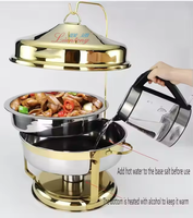 Wirtschaftliche Edelstahl-Chafing Dish mit Großer Kapazität, Hängendem Kupferdeckel, Moderner Buffet-Wärmer für Hotels und Gastronomie
