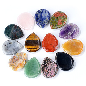 <span class=keywords><strong>Piedra</strong></span> de Cuarzo Transparente en Forma de Gota para el Dedo Pulgar, <span class=keywords><strong>Piedra</strong></span> Natural de Amatista y Ojo de Tigre para Aliviar el Estrés y la Meditación (Venta al Por Mayor) - Product Image 1