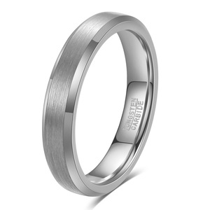 Anillo de Carburo de Tungsteno de 4-6-8 mm con Acabado Cepillado, Anillo de Boda Unisex, Joyería de Moda - Product Image 5