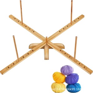 Support de bobinage de fil en bois simple, fait main, pour la maison, support de pelote de fil de bureau, support de bobinage de fil rotatif - Product Image 5