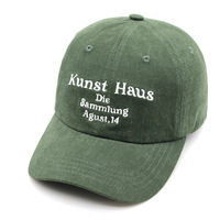 Casquettes de baseball brodées à plat avec logo vert – Personnalisées, élégantes, tendance, unisexe, pour l'extérieur, en sergé, motif lettres