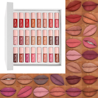 HKH Custom Makeup Private Label, ensemble de 24 rouges à lèvres liquides mats en tube petit format, kit de gloss à lèvres brillant imperméable, hydratant végétalien