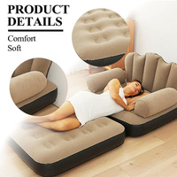 Joyee Vente en gros Canapé gonflable portable 5 en 1 avec pompe à air Chaise en PVC floqué Lit Canapé gonflable pour la maison Camping Détente