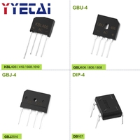 Pont redresseur à diodes KBP206 KBP210 KBP310 KBL406 KBL410 KBL608 KBL610 GBU406 GBU806 GBU808 GBJ2510 DB107 KBPC610 800V 1000V