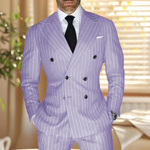 <span class=keywords><strong>Costume</strong></span> d'affaires classique pour <span class=keywords><strong>homme</strong></span>, vente chaude, 2 pièces, coupe ajustée, design plissé respirant, collection grande <span class=keywords><strong>taille</strong></span> - Product Image 4