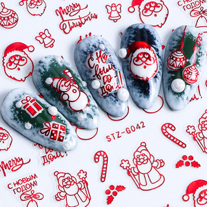 Gran oferta, diseños navideños personalizados para decoración <span class=keywords><strong>de</strong></span> <span class=keywords><strong>uñas</strong></span>, pegatinas <span class=keywords><strong>de</strong></span> corazón 2D para <span class=keywords><strong>uñas</strong></span>, suministros para <span class=keywords><strong>uñas</strong></span> al por mayor, Material plástico - Product Image 5