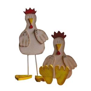 EASTER RUSTIC WOODEN SITTING CHICKEN <strong>ROOSTER</strong> DECORATION <strong>HAPPY</strong> EASTER WOODEN CHICKEN ORNAMENT - Product Image 3