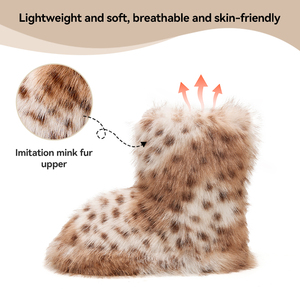 Stivaletti da <span class=keywords><strong>Donna</strong></span> in Ecopelliccia alla Moda, Caldi e Comodi, Antiscivolo con Tacco Piatto per Esterni - Product Image 4