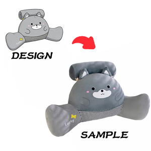 Coussin lombaire en peluche mignon, coussin rembourré doux pour canapé, bureau, voiture, fabrication sur mesure de haute qualité, créez votre propre coussin personnalisé - Product Image 1