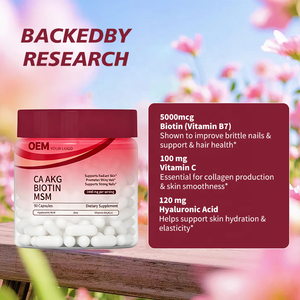 อาหารเสริมบำรุงผม ผิว และเล็บ ขายดี แคลเซียม AKG MSM ไฮยาลูรอนิค แอซิด และไบโอติน วิตามินซี ดี3 เค2 แบบแคปซูล - Product Image 3
