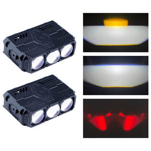 ไฟสปอร์ตไลท์เสริมภายนอกรถยนต์แบบสามเลนส์ อัพเกรดไฟหน้ารถยนต์ ไฟ LED สำหรับกระจังหน้า - Product Image 1