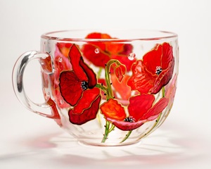 Coffret cadeau d'entreprise pour mariage, <span class=keywords><strong>Mug</strong></span> en verre <span class=keywords><strong>personnalisé</strong></span> avec <span class=keywords><strong>texte</strong></span> et fleur de naissance peints à la main, motif Chèvrefeuille, Cadeau d'anniversaire <span class=keywords><strong>personnalisé</strong></span> - Product Image 4
