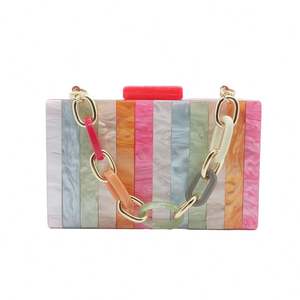 Bolsa de fiesta para mujer con asa superior y pedrería colorida y brillante con cristales, ideal para fiestas y bodas. - Product Image 4