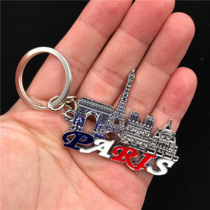 Porte-clés personnalisé en alliage de zinc France Italie Royaume-Uni États-Unis Dubaï Égypte Pendentif en métal pour clés Porte-clés de <span class=keywords><strong>boutique</strong></span> Souvenirs de voyage - Product Image 5