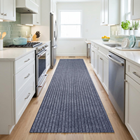Runner Rugs Indoor/Outdoor Anti-Slip Stripes Running Man Red Polyester Square Woven Medium Thickness PVC-coated Backing