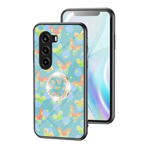Funda de teléfono con diseño personalizado de mariposas, cubierta de vidrio templado duro, TPU suave, a prueba de golpes, con anillo para <span class=keywords><strong>Realme</strong></span> P4X - Product Image 2