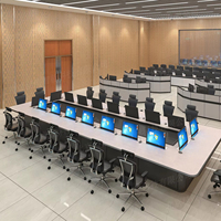 Bureau de réunion ergonomique moderne tout-en-un, réglable en hauteur électriquement, avec écran intégré, construction écologique en acier et bois pour