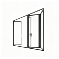 Porte pliante en aluminium pour patio, norme américaine, sur mesure, double vitrage, porte accordéon à double battant pour maison résidentielle moderne