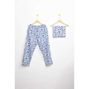 Ensemble de pyjama en satin de coton imprimé exclusif - Vêtement de nuit respirant à taille élastique pour femmes, pour les vacances et l'usage quotidien, prix de gros - Product Image 3