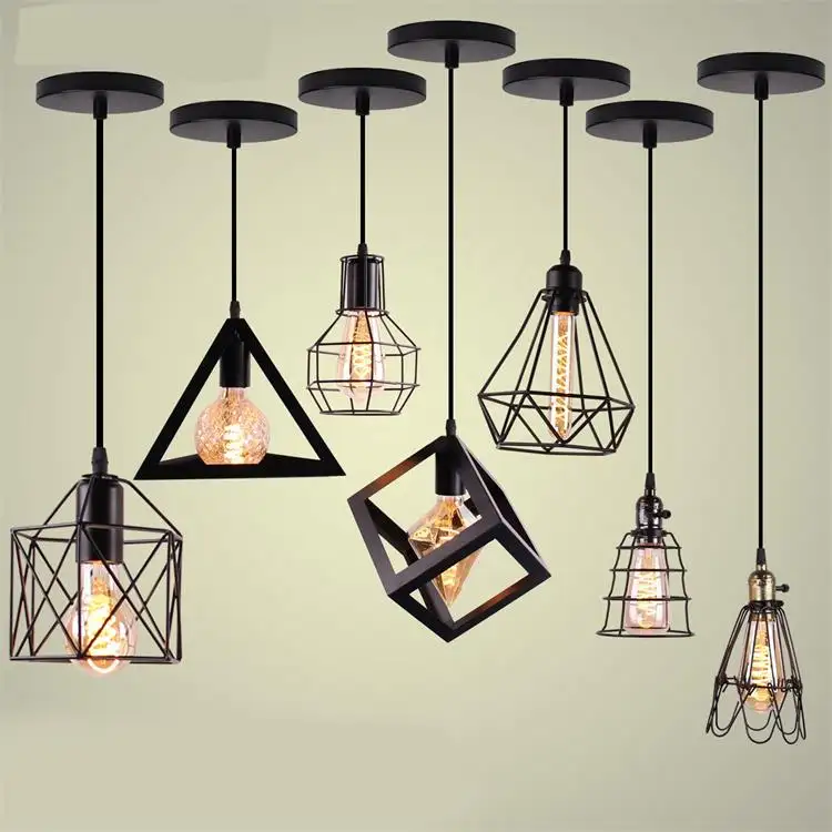 Iron Material Retro Pendant Lights Loft Ceiling Light Modern Office Indoor Lighting Industrial Hanging Lamps Chandelier